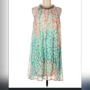 Vince Camuto Sz 8 Watercolor Lightweight Midi Dressp